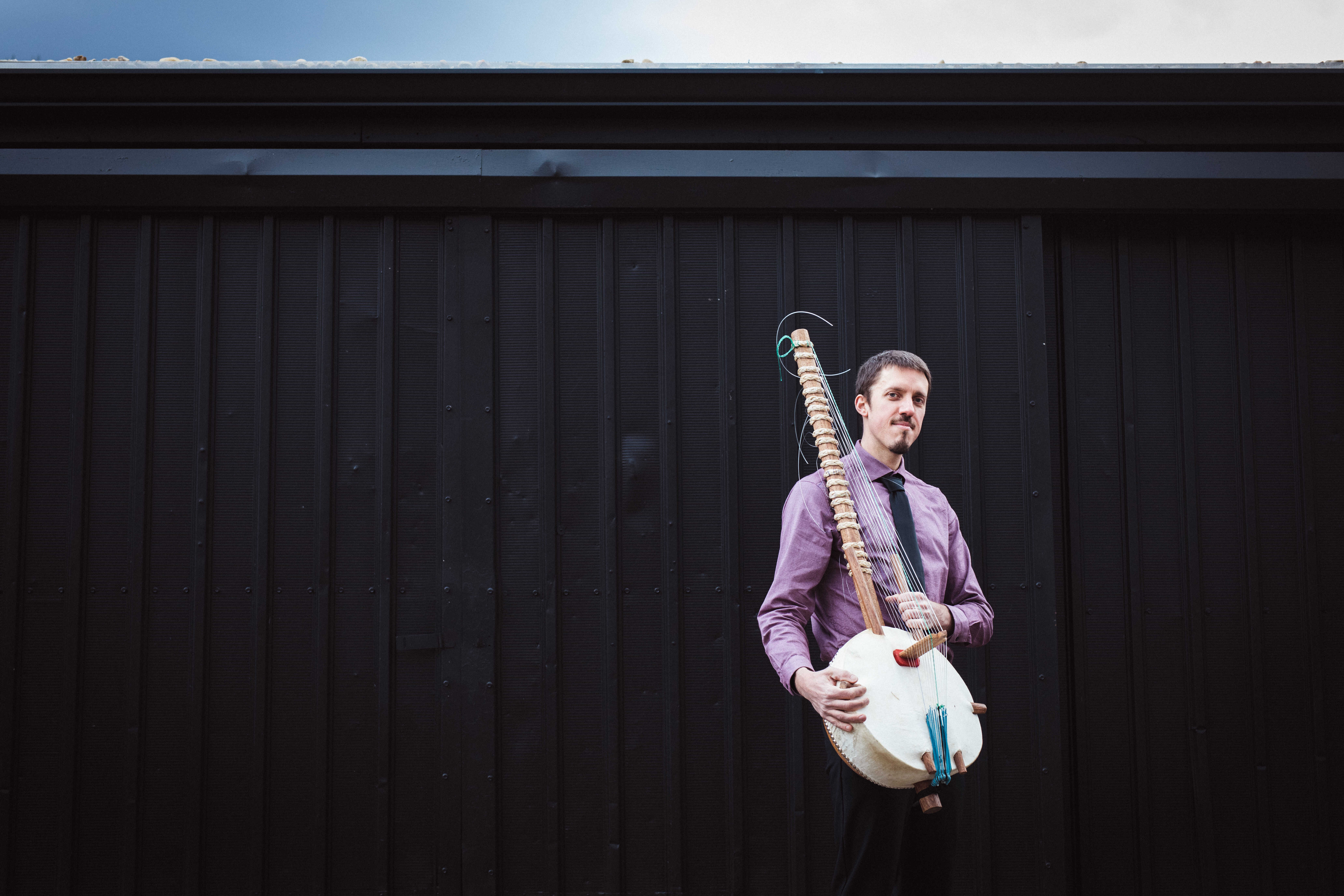 Sean Gaskell with kora harp