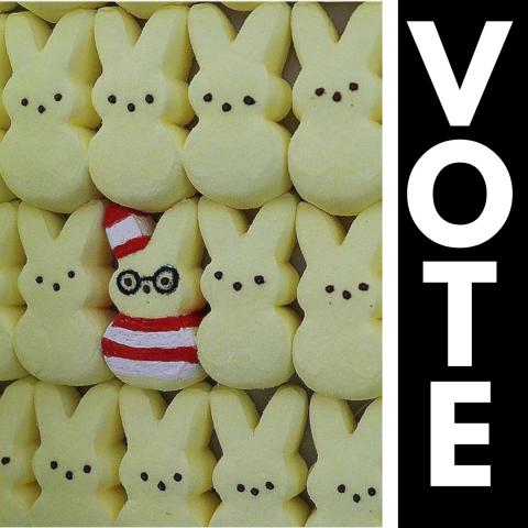 Peeps and the word Vote