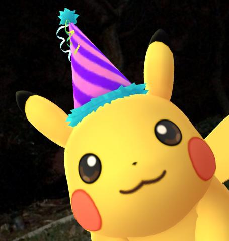 Pikachu in a party hat