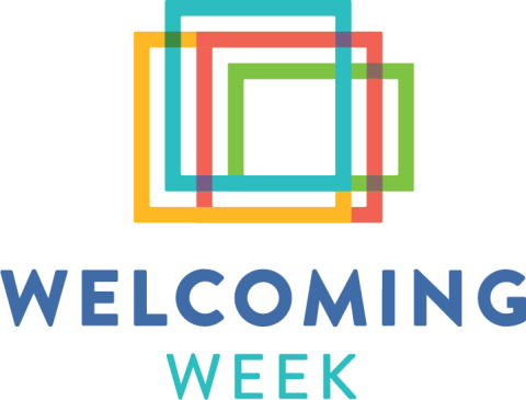 Welcoming Week Logo with primary colors