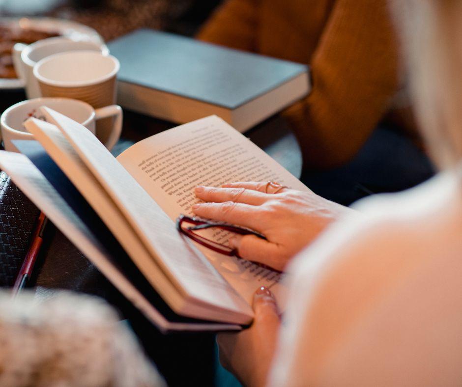 person holding a book