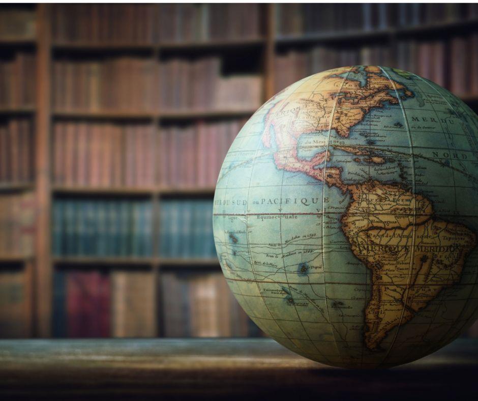 books and a globe