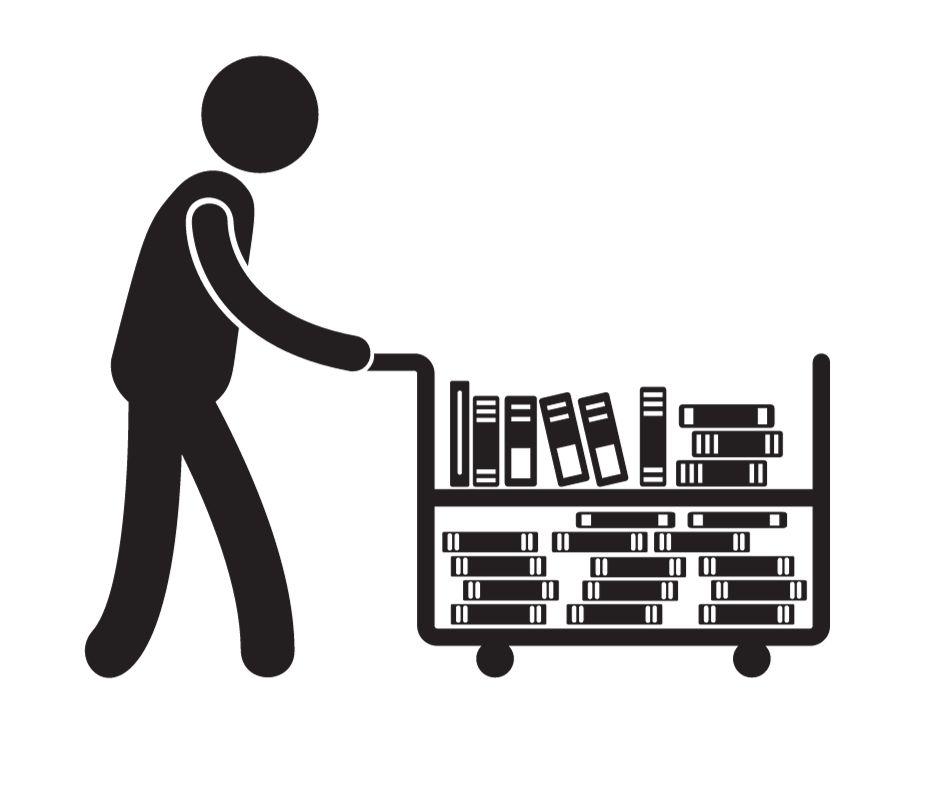 drawing of a library cart