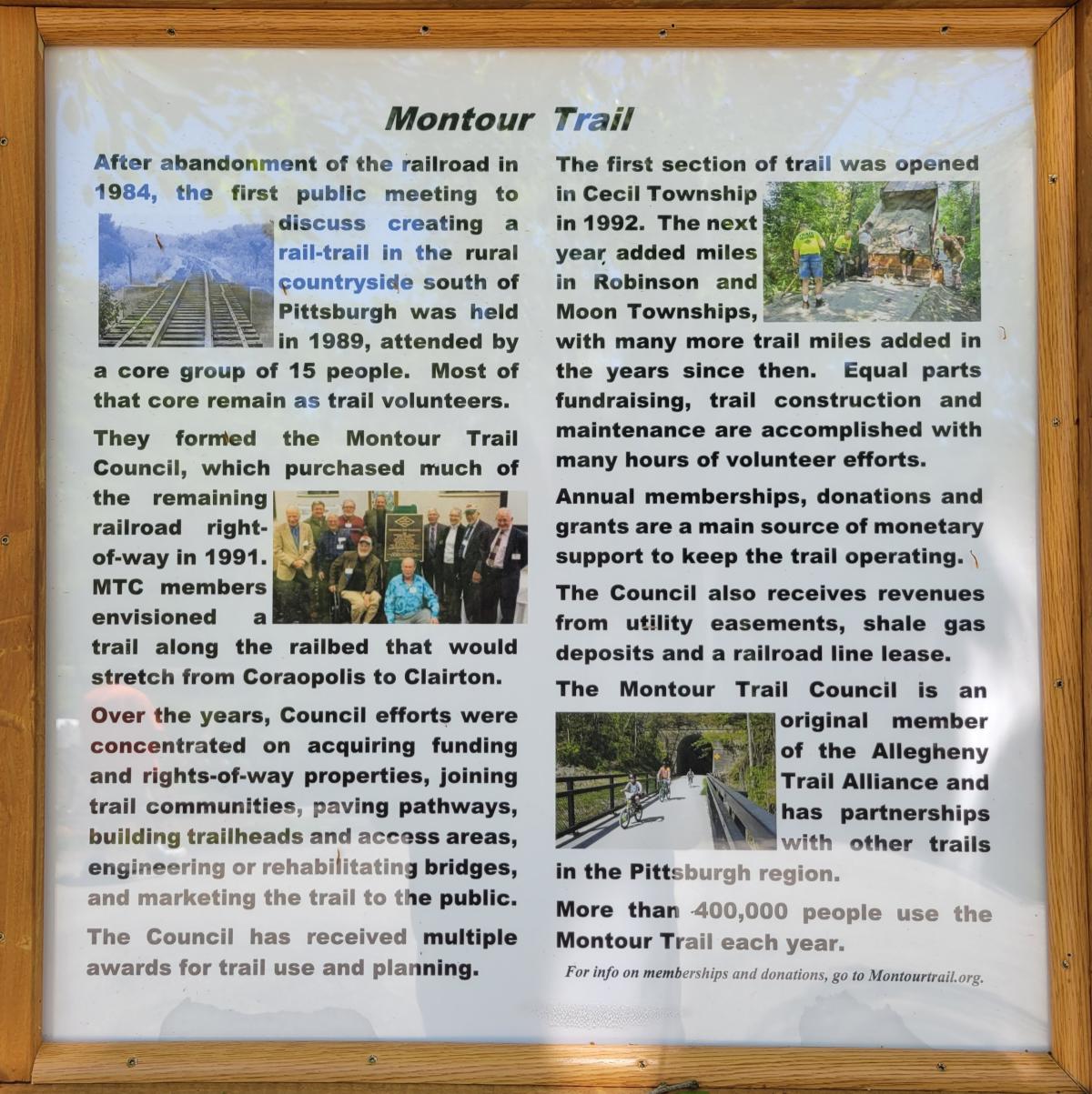 Montour Trail Historical Marker